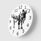 Silhouette Black Buffalo Monogram Ronde Klok (Hoek)