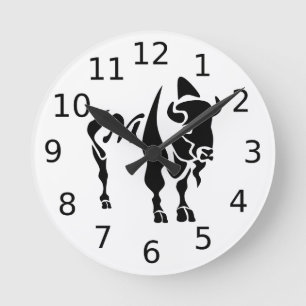 Silhouette Black Buffalo Monogram Ronde Klok