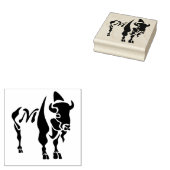 Silhouette Black Buffalo Monogram Rubberstempel (Gestempeld)