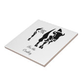 Silhouette Black Buffalo Monogram Tegeltje (Zijkant)