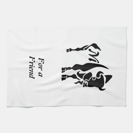 Silhouette Black Buffalo Monogram Theedoek (Horizontaal)
