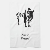 Silhouette Black Buffalo Monogram Theedoek (Verticaal)