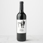 Silhouette Black Buffalo Monogram Wijn Etiket (Voorkant)