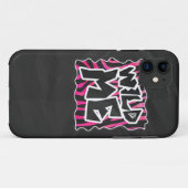 Silhouette Black en Hot Pink Zebra Case-Mate iPhone Case (Achterkant (horizontaal))