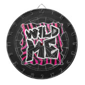 Silhouette Black en Hot Pink Zebra Dartbord (Voorkant)