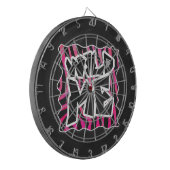 Silhouette Black en Hot Pink Zebra Dartbord (Voorkant Links)