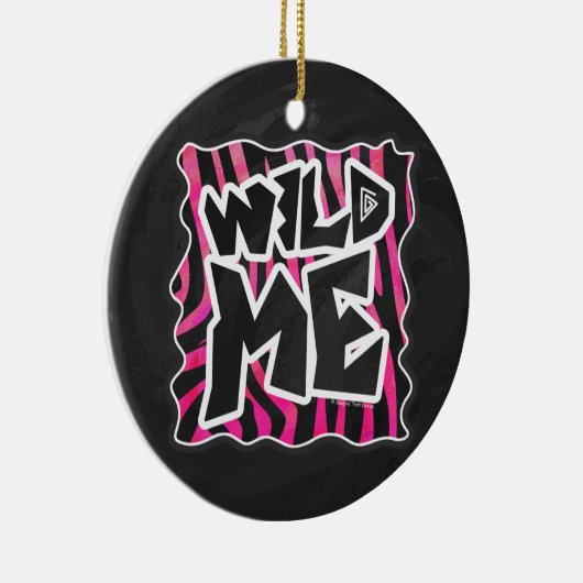 Silhouette Black en Hot Pink Zebra Keramisch Ornament (Rechts)