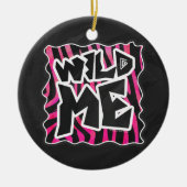 Silhouette Black en Hot Pink Zebra Keramisch Ornament (Voorkant)