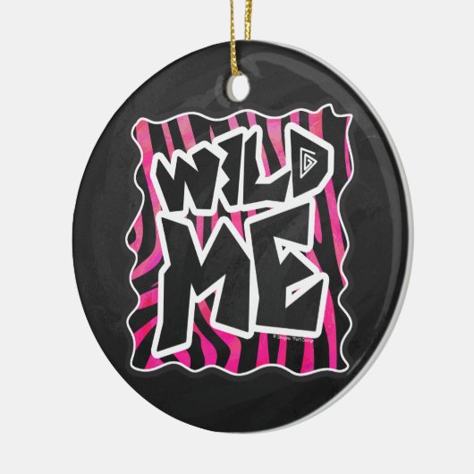 Silhouette Black en Hot Pink Zebra Keramisch Ornament (Links)