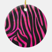 Silhouette Black en Hot Pink Zebra Keramisch Ornament (Achterkant)