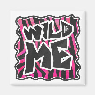Silhouette Black en Hot Pink Zebra Magneet