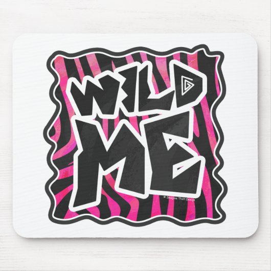 Silhouette Black en Hot Pink Zebra Muismat (Voorkant)