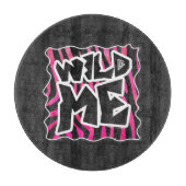 Silhouette Black en Hot Pink Zebra Snijplank (Voorkant)