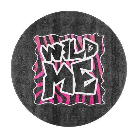 Silhouette Black en Hot Pink Zebra Snijplank (Voorkant)