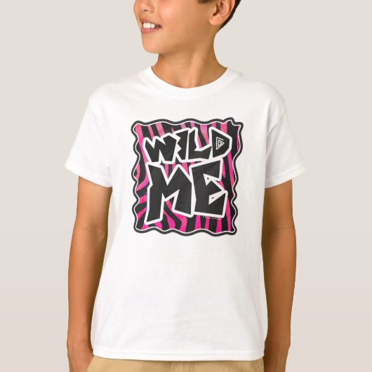 Silhouette Black en Hot Pink Zebra T-shirt (Voorkant)