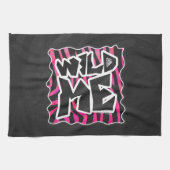 Silhouette Black en Hot Pink Zebra Theedoek (Horizontaal)