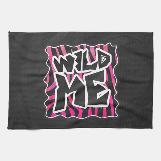 Silhouette Black en Hot Pink Zebra Theedoek (Horizontaal)