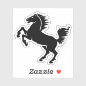 Silhouette Black en White Stallion Rearing Sticker (Vel)