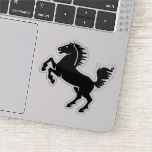 Silhouette Black en White Stallion Rearing Sticker