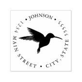 Silhouette Black Hummingbird Return Label Zelfinktende Stempel (Design)