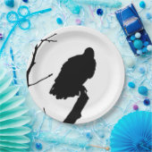 Silhouette Black & White Vulture Bird of Prey Papieren Bordje (Feest)