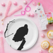 Silhouette Black & White Vulture Bird of Prey Papieren Bordje (Feest)