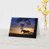 Silhouette Blank Horse Note Kaart (Gele Bloem)
