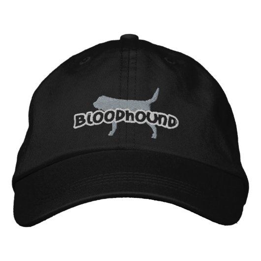 Silhouette Bloedhond Geborduurd Pet (Voorkant)