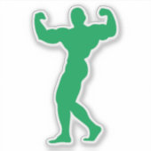 silhouette bodybuilding 10 musculation pose 1 sticker (Voorkant)