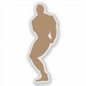 silhouette bodybuilding 5 musculculus pose 1 sticker (Voorkant)