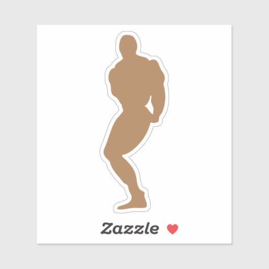 silhouette bodybuilding 5 musculculus pose 1 sticker (Vel)