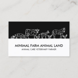 Silhouette Boerderij Duck Koe Goat Donkey Chicken  Visitekaartje