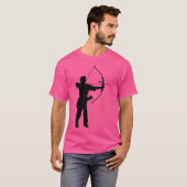 Silhouette Boogschutter Speler Boog En Pijl Schiet T-shirt (Voorkant volledig)