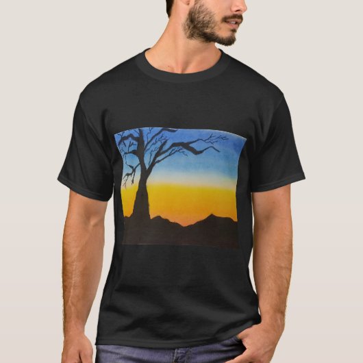 Silhouette-boom in de zon t-shirt (Voorkant)
