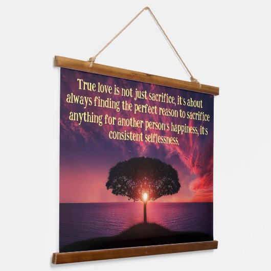 Silhouette-boom met een mooie oceaanroze zon hangend wandkleed (Gebogen)