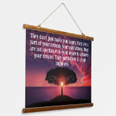 Silhouette-boom met een mooie oceaanzon hangend wandkleed (Gebogen)