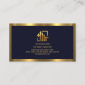 Silhouette Border Construction Faux Gold Building Visitekaartje (Achterkant)