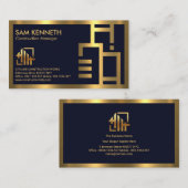 Silhouette Border Construction Faux Gold Building Visitekaartje (Voorkant / Achterkant)