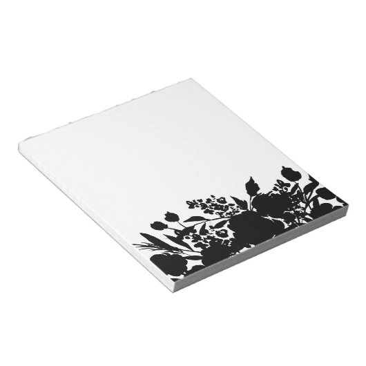 Silhouette Border (zwart en wit) Notitieblok (Schuin)