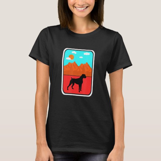 Silhouette Boxer Sun en Mountain Dog T-shirt (Voorkant)