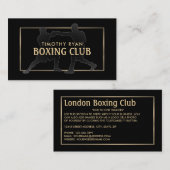 Silhouette Boxing Match, Boxer, Boxing Trainer Visitekaartje (Voorkant / Achterkant)
