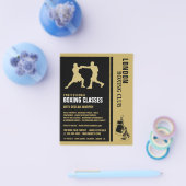 Silhouette Boxing Match, Boxing Class Advert Flyer (Enkel)