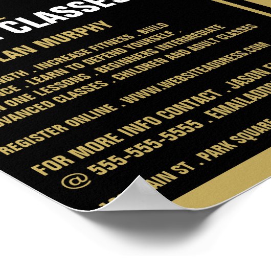 Silhouette Boxing Match, Boxing Class Advert Poster (Hoek)