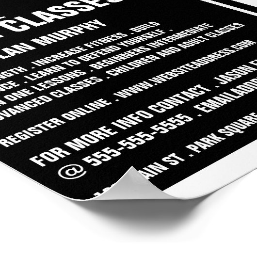 Silhouette Boxing Match, Boxing Class Advert Poster (Hoek)