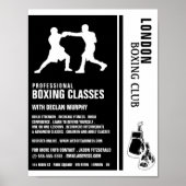 Silhouette Boxing Match, Boxing Class Advert Poster (Voorkant)