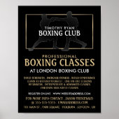 Silhouette Boxing Match, Boxing Class Advert Poster (Voorkant)