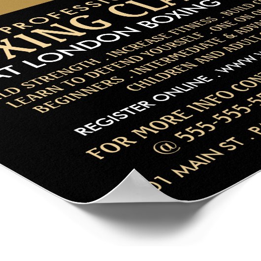 Silhouette Boxing Match, Boxing Class Advert Poster (Hoek)