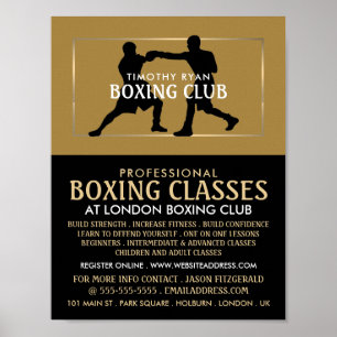 Silhouette Boxing Match, Boxing Class Advert Poster