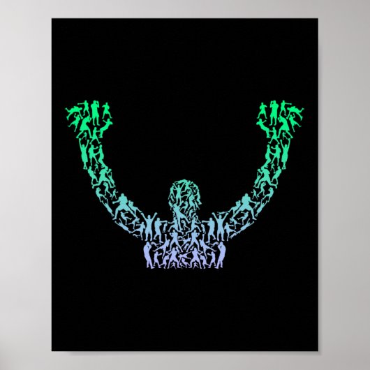 Silhouette Boys Boxer Shirt Boxer Shirt Mannen Box Poster (Voorkant)