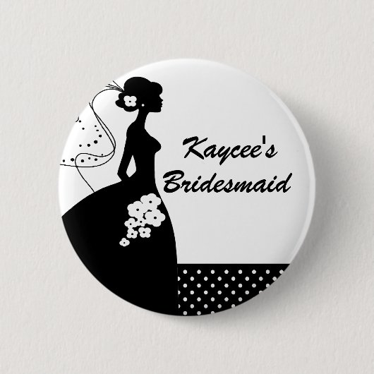 Silhouette Bridal Party Bridesmaid Button (Voorkant)